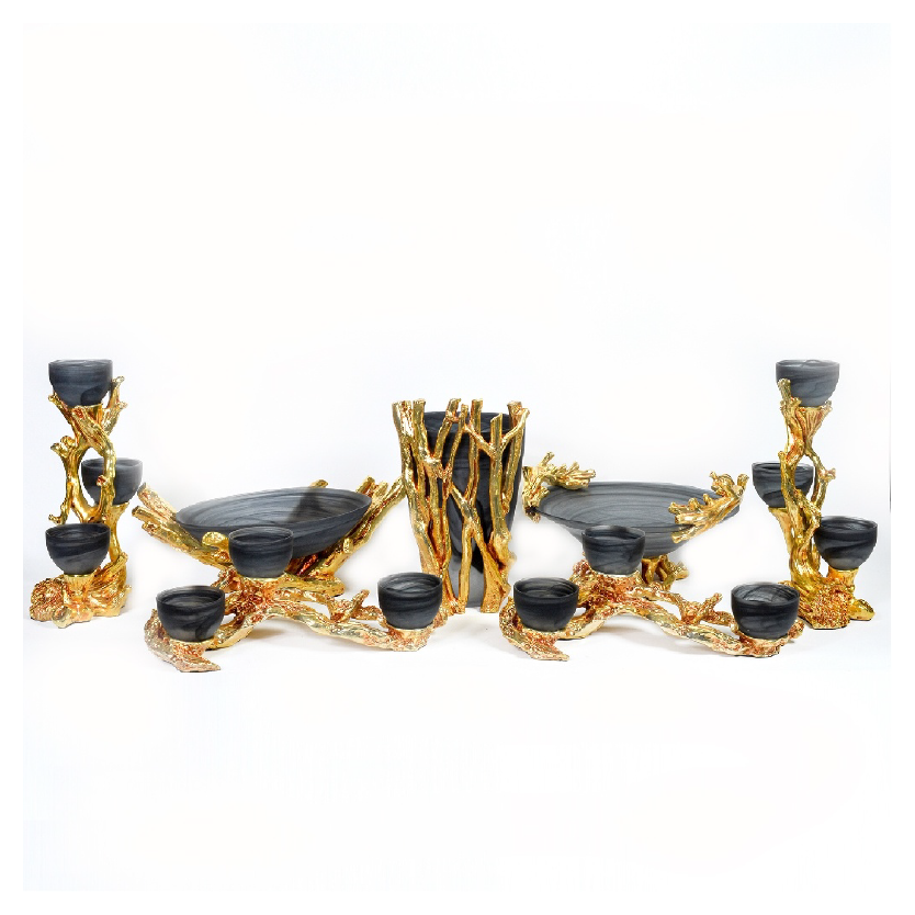 MURANO FÜME GOLD 7 PARÇA MİNİ SET