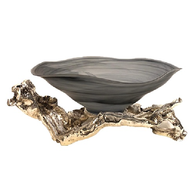 MURANO FÜME SİLVER OVAL MEYVELİK