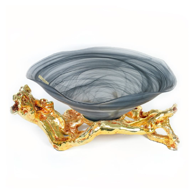 MURANO FÜME GOLD OVAL MEYVELİK