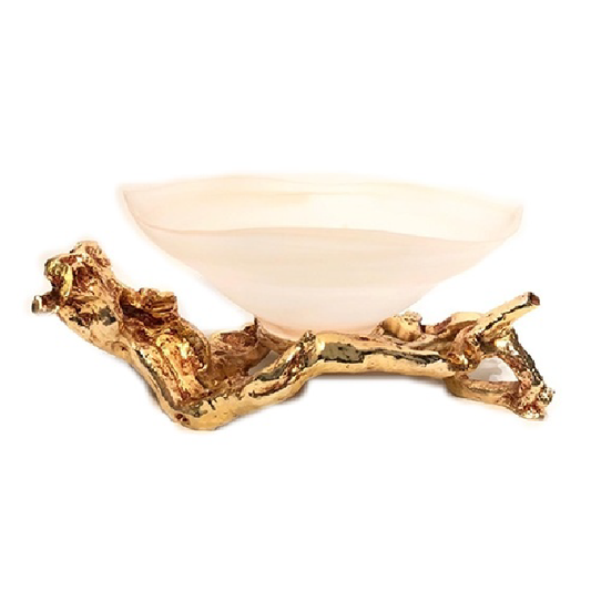 MURANO AMBER GOLD OVAL MEYVELİK