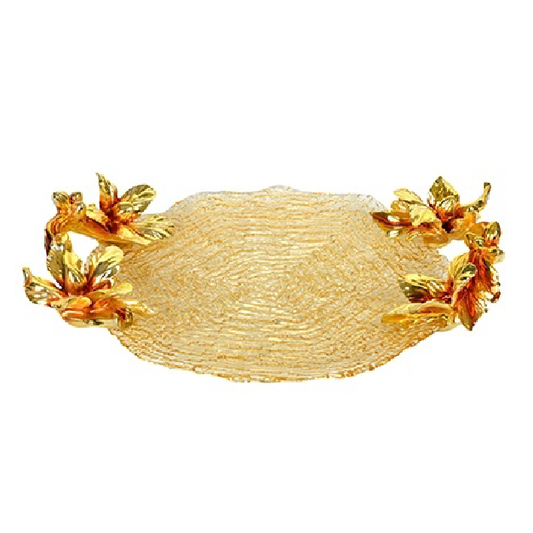 MEŞE AMBER GOLD ORTA YUVARLAK TABAK