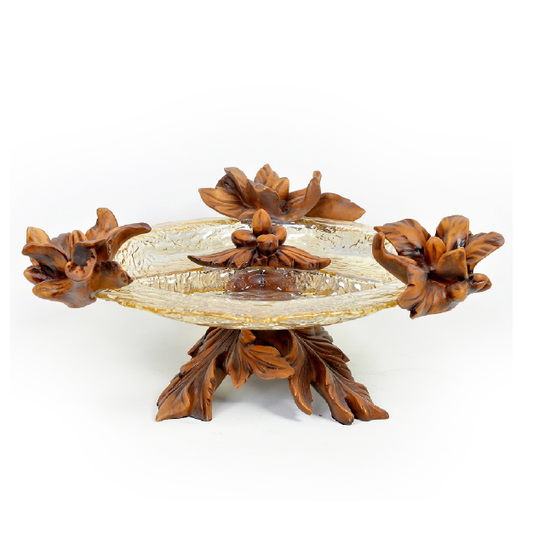 MEŞE AMBER WOOD 3 BÖLME YUVARLAK TABAK
